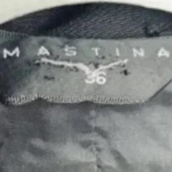 Mastina Black One Button Blazer with Brown Stitching SZ 4 - Picture 4 of 8